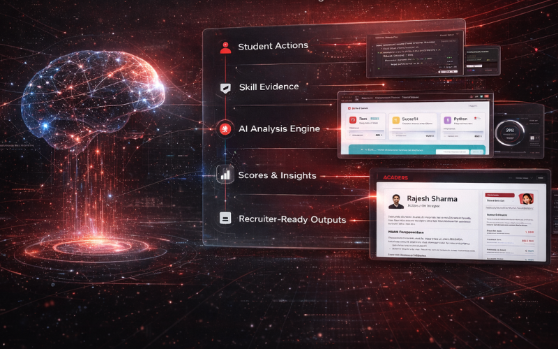 Acaders resume builder interface